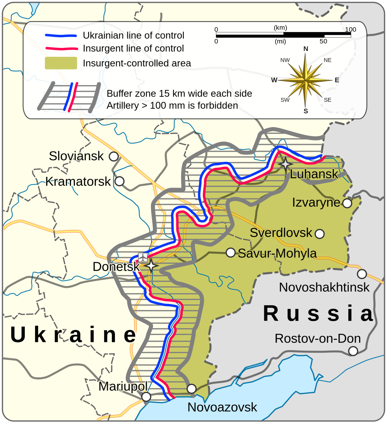 Map of Novorossiya, as agreed by the Minsk... - Maps on the Web