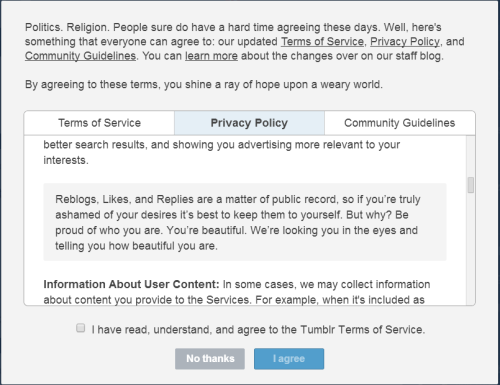 tumblr terms of service tumblr