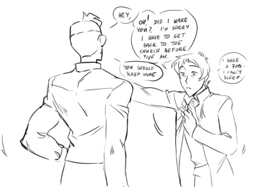 littlecofieart:17Yeah, Lance has a job! e is a good priest… oh...