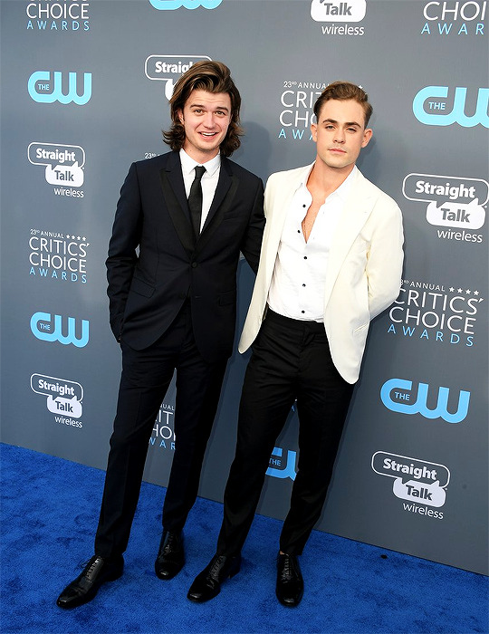 We Re Not Kids Anymore Joe Keery And Dacre Montgomery Attend