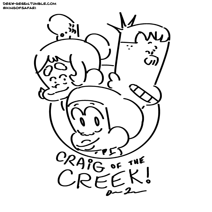 Working late tonight, but wanted to post a cute doodle. Took a break from drawing Craig of the Creek boards (currently freelancing on the show) to drawing Craig of the Creek cutie-pies! ~Drew