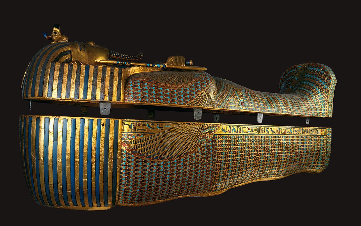 The Second Golden Coffin of TutankhamunThe middle coffin of the three that were originally placed one inside the other in Tutankhamun’s tomb.
It is made of compact wood, covered with sheets of gold and is inlaid with semiprecious stones and...