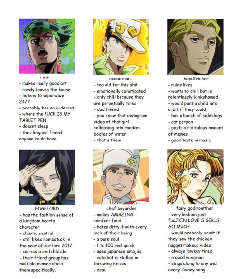 stardust-arcana:jojo tag meme 2: the fuckeningtag yourself i’m...