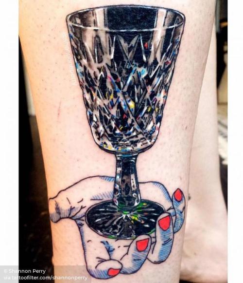By Shannon Perry, done at Valentine’s Tattoo Co., Seattle.... leg;glass;contemporary;kitchenware;facebook;realistic;twitter;pop art;shannonperry;medium size;other