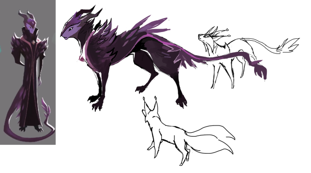 some rough thoughts on more animalistic forms for the queens in Feral based on their humanoid concept art & the fact that theyre...