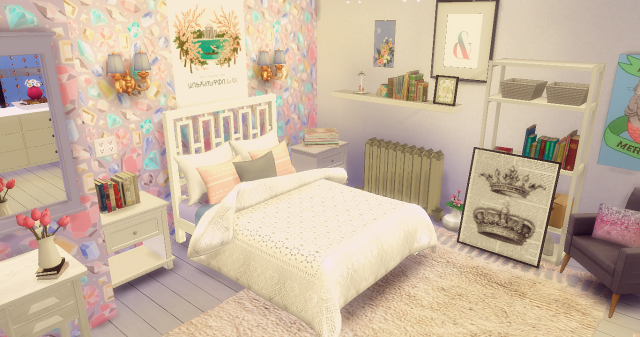 Sims 4 CC — mrssippysims: modern house - girly teen room ...