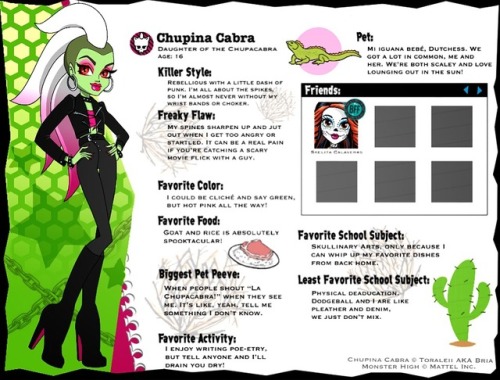 monster high fan made characters