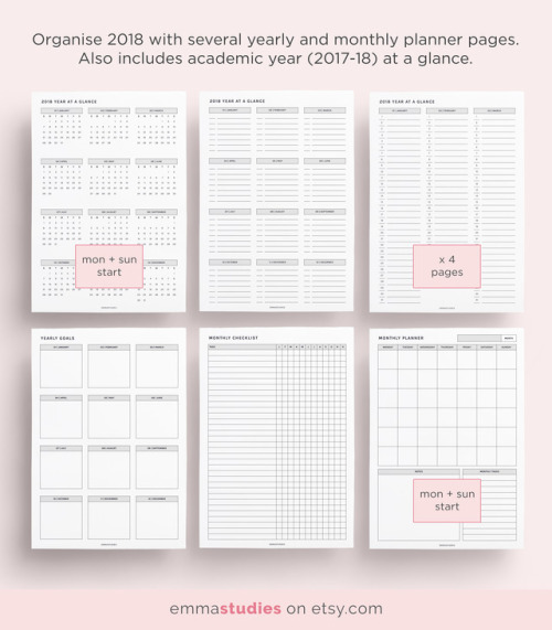 emmastudies:2018 Student Planner Printable PackSuper excited...