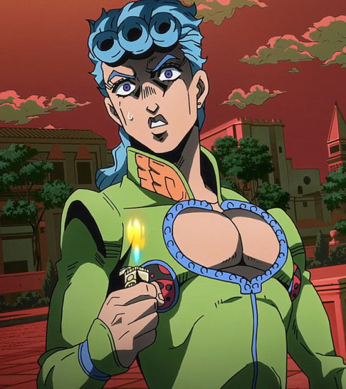 highdio:Blue-haired alt Giorno, anime/manga.