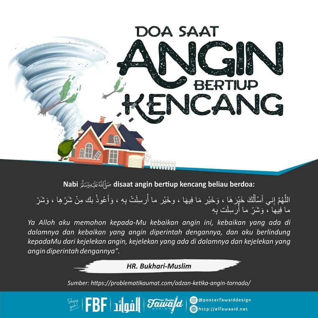 Kajian Islam Ilmiyah Doa Saat Angin Bertiup Kencang