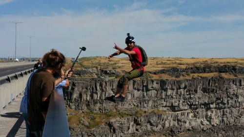 Stopped by the Perrine Bridge on my lunch to watch some crazy...