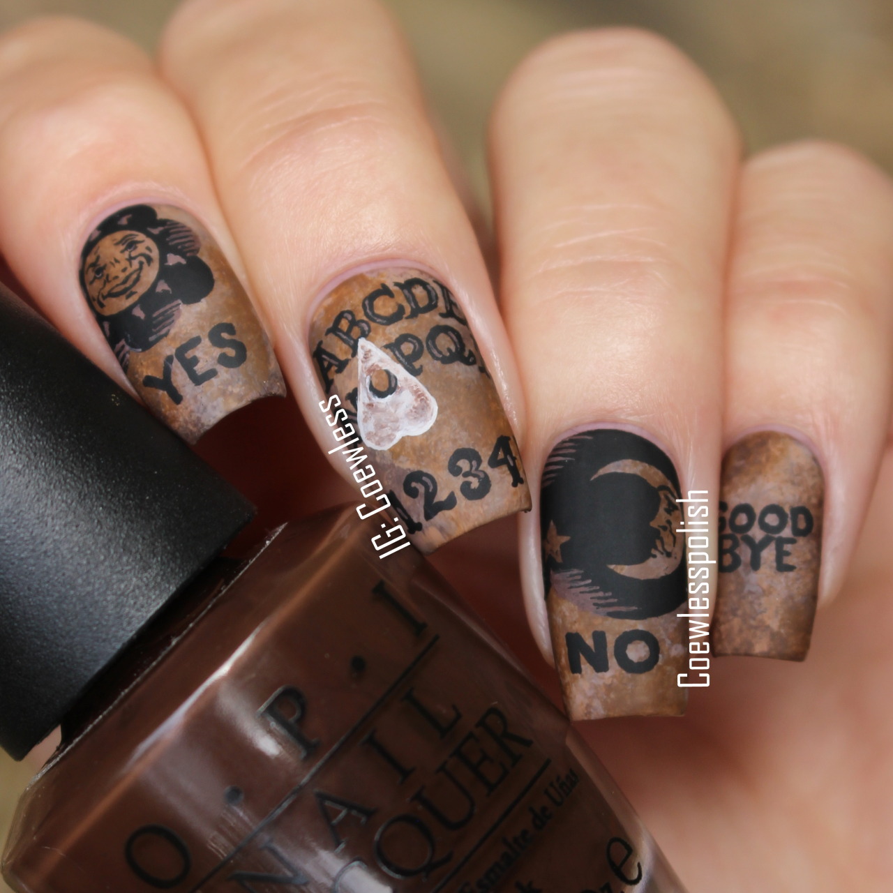 Ouija board nail art