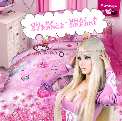 valeria lukyanova human barbie hello kitty pink sanrio girly barbie girl plastic dreamy loves it 2000s y2k bimbo blonde aesthetic lara berlyne anime anime girl anmatue 21