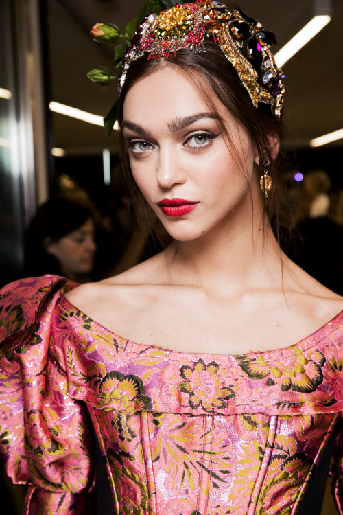 runwayandbeauty:Zhenya Katava - Beauty at Dolce & Gabbana...