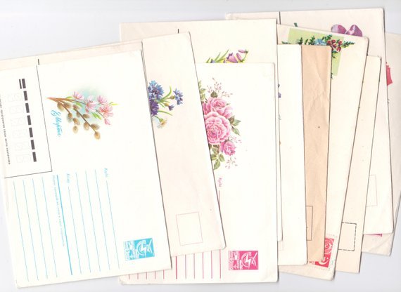 11 vintage floral envelopes (buy)