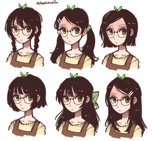 drawing bunch of hairstyles with my character LOL