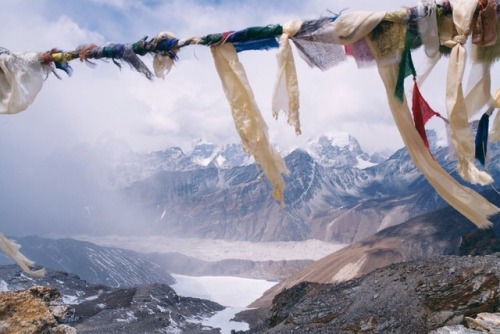 thoughtsforbeees:Himalayan prayer flags // Mt. Everest, Nepal