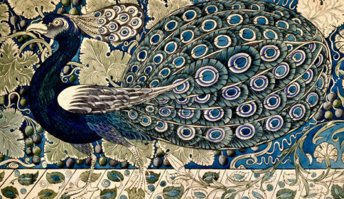 brigantias-isles:Peacock❀by William De Morgan