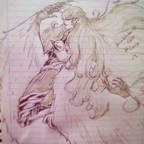 xhelnorthstar:#inktober #long #harpielady #longhair #draw...