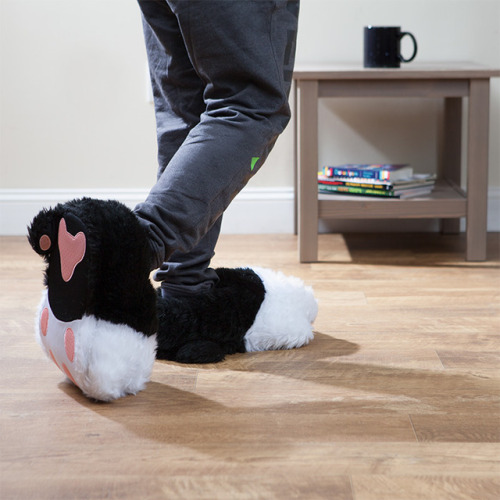 awesomage:Twitchy Kitty Cat Paw Slipper with Sound