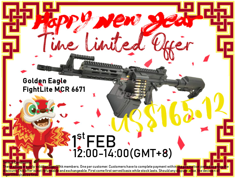 Airosft Tiger111hk Golden Eagle Fightlite Mcr 6671 Aeg Lmg