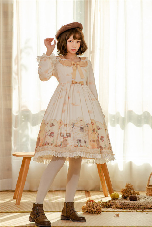 my-lolita-dress:LolitaUpdate: Sweet Town Prints Long Sleeves...