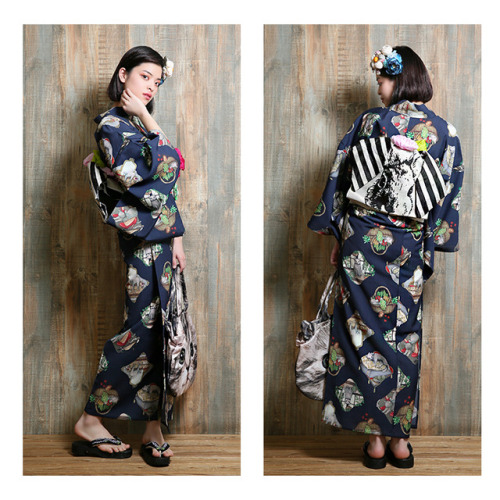 Something pretty different– a yukata with little vignette...