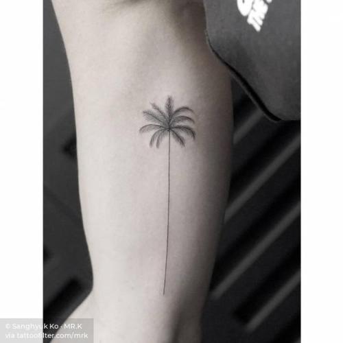 By Sanghyuk Ko · MR.K, done at Bang Bang Tattoo, Manhattan.... tree;single needle;inner arm;mrk;palm tree;facebook;nature;twitter;medium size