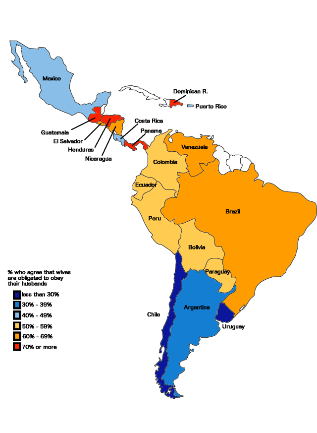 Latin American countries by percentage who say... - Maps on the Web