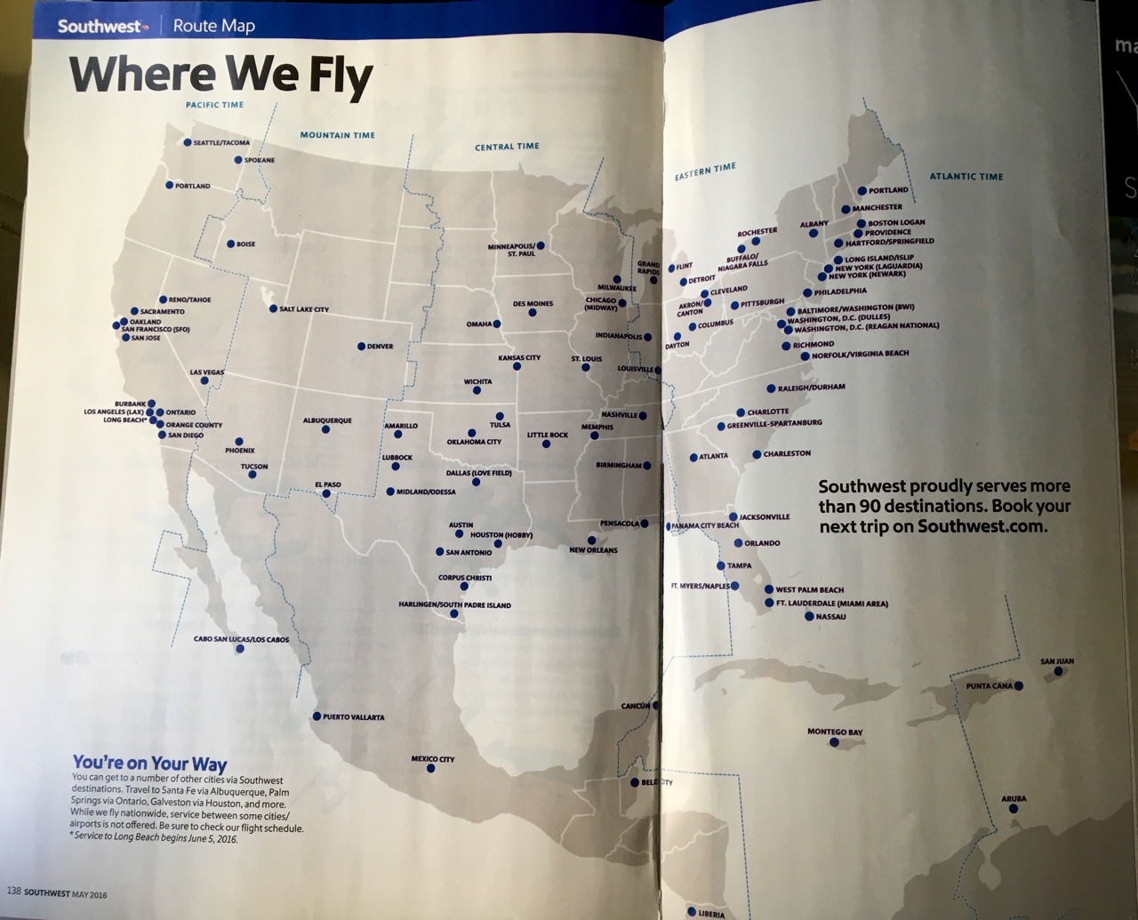southwest airlines international destinations map
