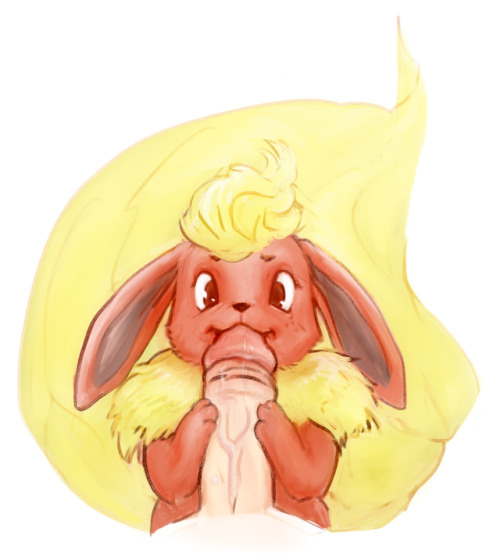 pokephilias:Female Flareon x HumanAnon Request!