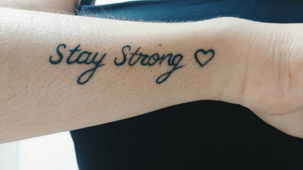 Little Tattoos — “Stay Strong” tattoo on Anahí Parra’s right wrist.