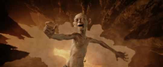 gollum from lord of the rings in volcano