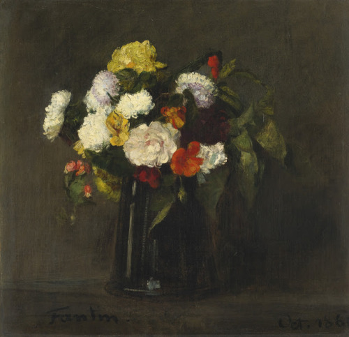 miss-dronio:trulyvincent:Henri Fantin-LatourFlowers 1861oil...