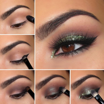 Fringe Side hairstyles pictures Club green dress