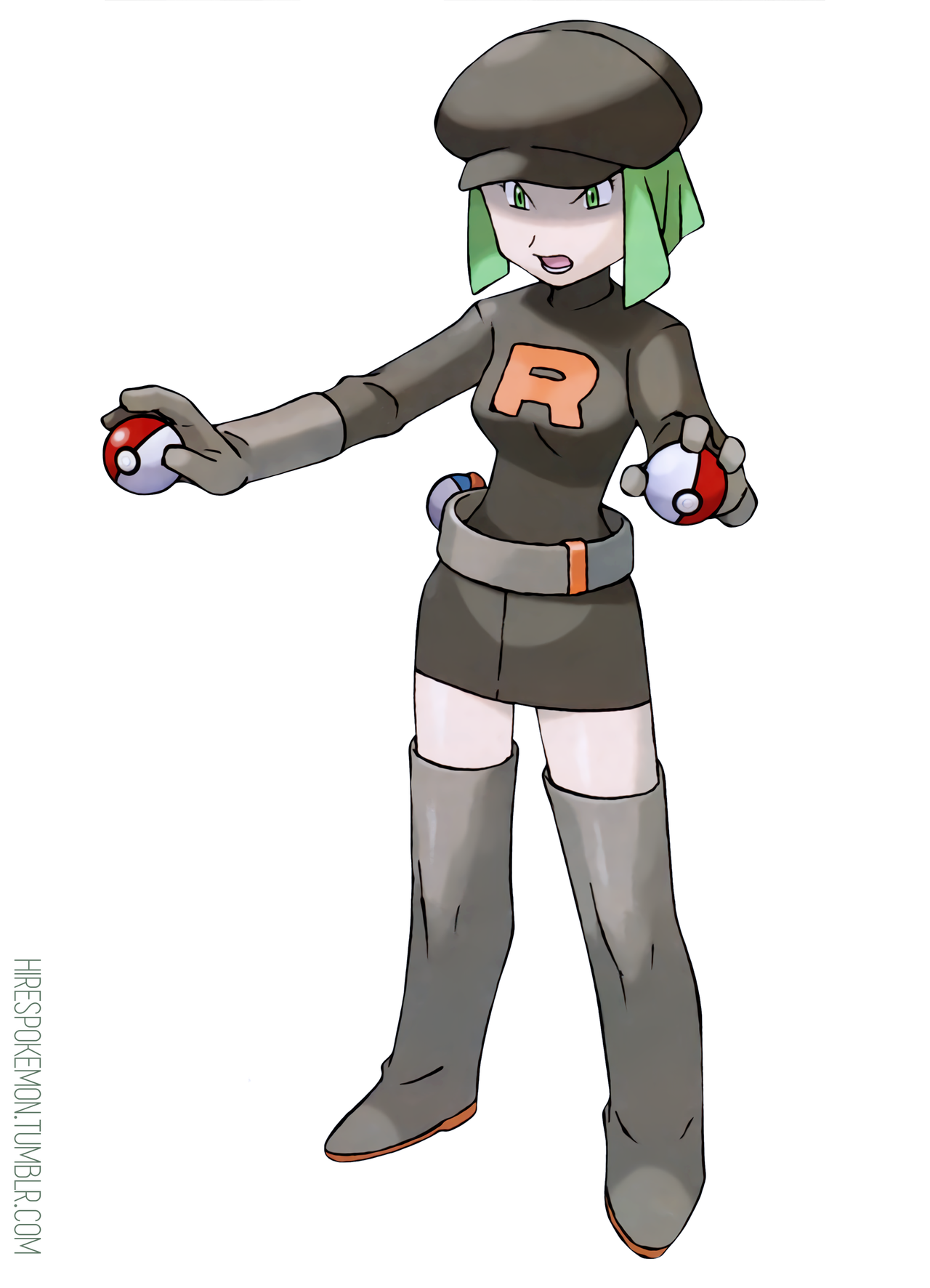 Hi Res Pokémon Art — Ken Sugimori Circa 2003 Female Rocket Grunt