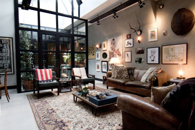 The living room of garage loft in Amsterdam [1900×1267] Photographed by Valentine Harmsen