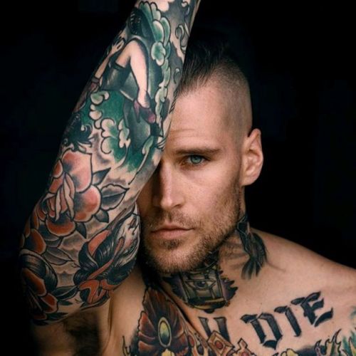 butchlvr:luciferrising808:tattwam:TATTOOED MODEL:  Marshall...