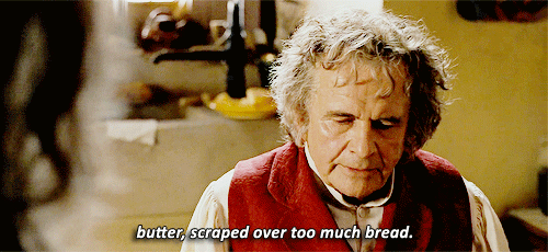 Image result for bilbo stretched gif
