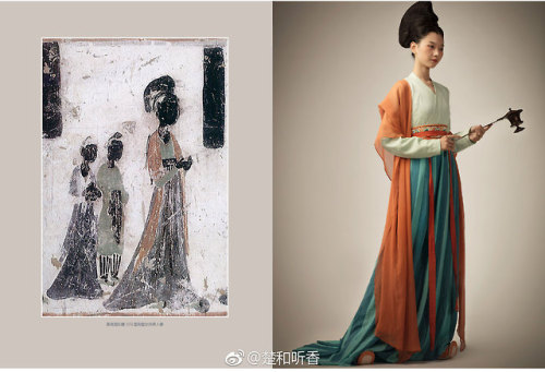 dressesofchina:Recreated Tang-dynasty outfits based on cave...