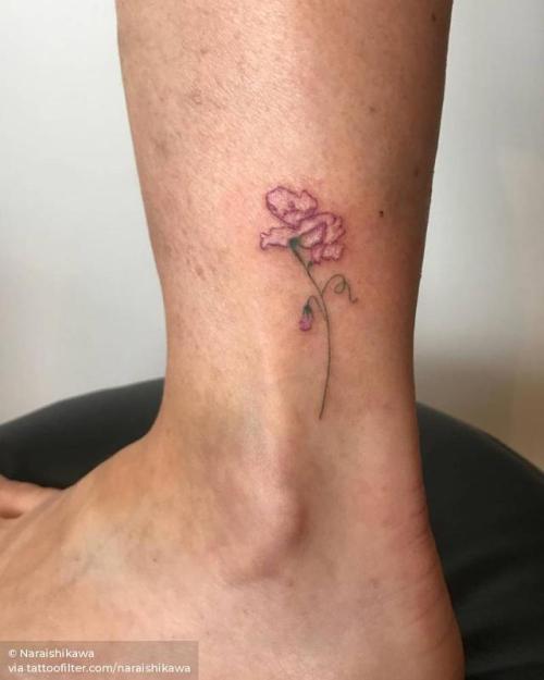 Tattoo tagged with: naraishikawa, flower, small, sweet pea, ankle, hand  poked, facebook, nature, twitter 