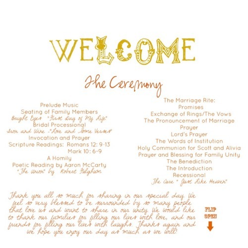 Wedding Program Tumblr