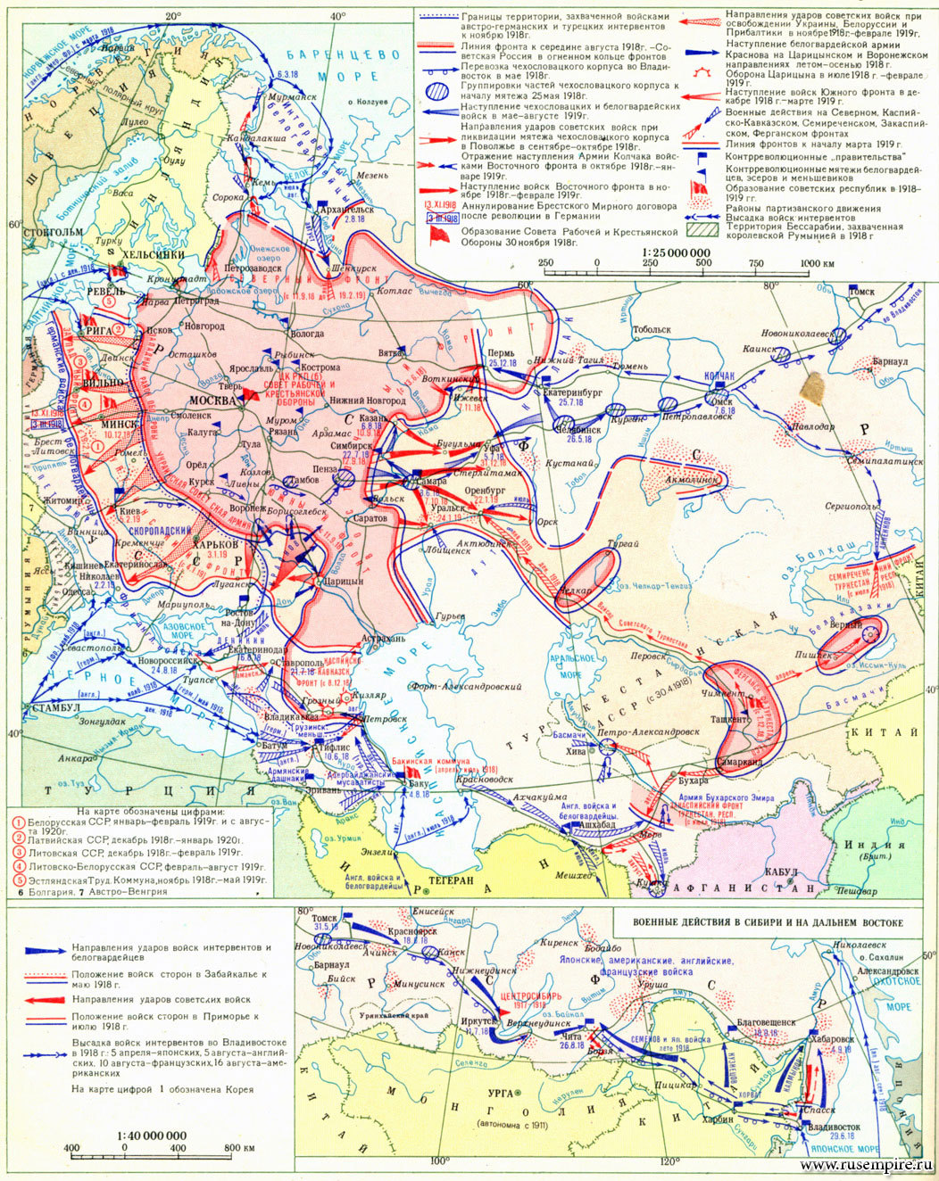 Map of the Russian Civil War 1918-20. - Maps on the Web