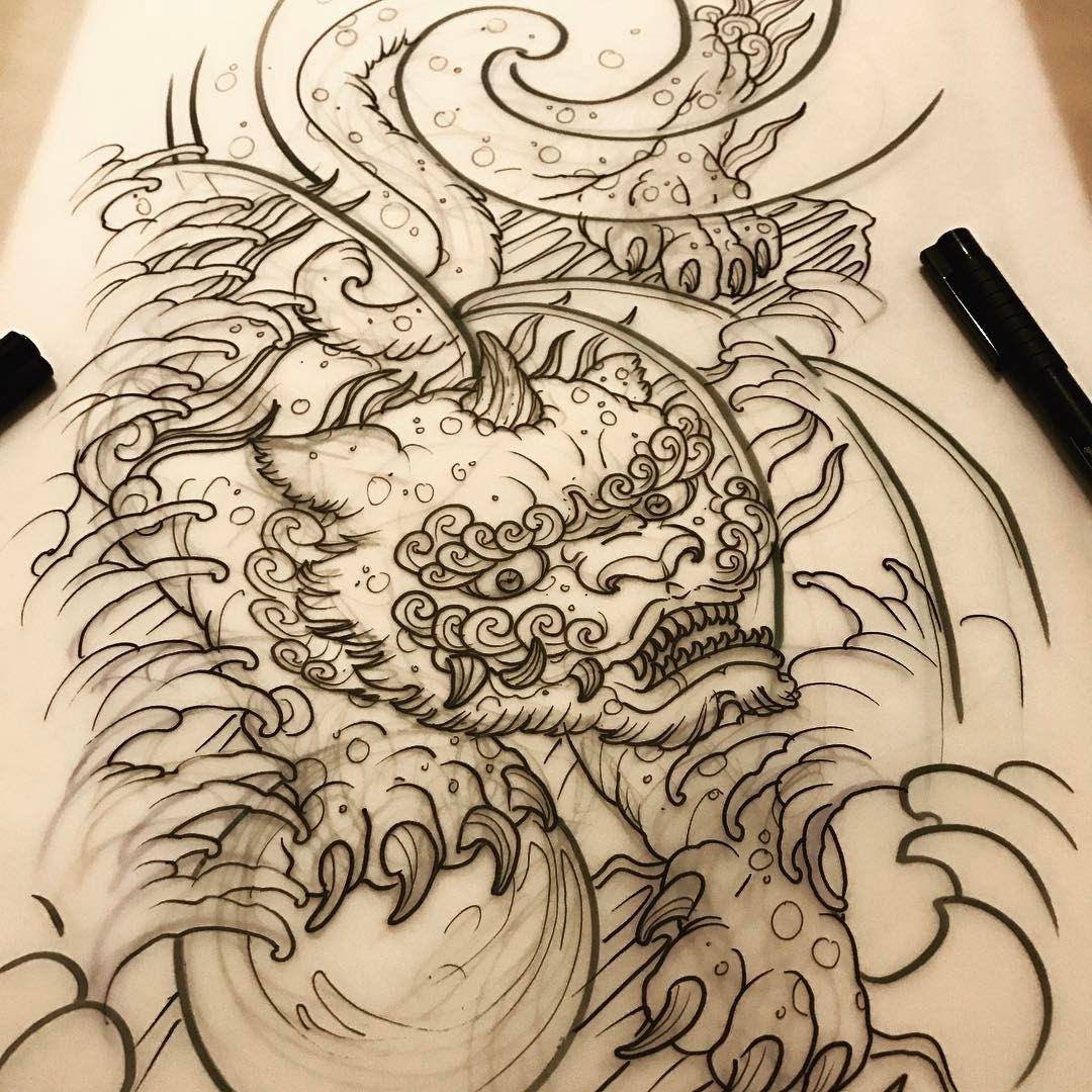 Dragons Forge Tattoo Late Night Foo Dog Drawing I Would Love To