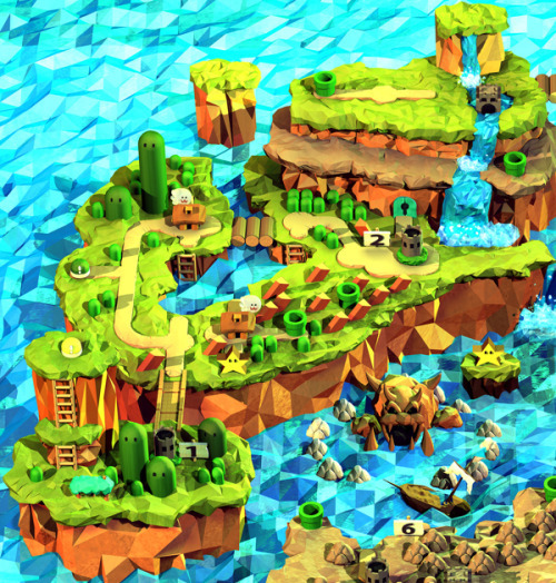 retrogamingblog:Super Mario World Map by Steph Caskenette