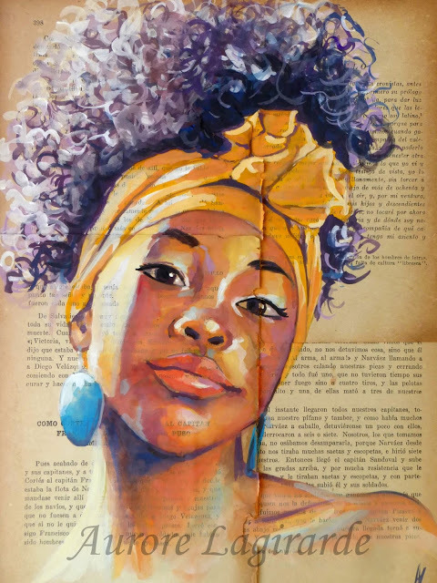 fyblackwomenart:Beautiful portrait by Aurore Lagirarde