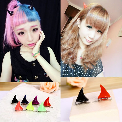 hair hair accessories hair clips devil horns horns pastel pink black yellow orange red blue purple green kawaii pastel goth pastel grunge harajuku creepy cute under 5 accessories free shipping ebay