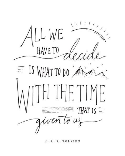 quotes:All we have to decide is what to do with the time that...