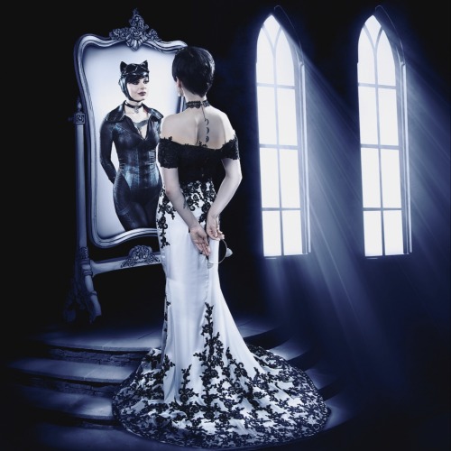 comicbookcosplayvixens:Catwoman and the Wayne/Kyle wedding by...