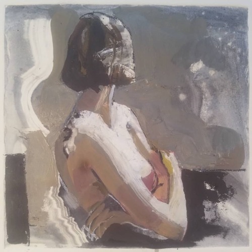 Waiting for Jung 12" x 12" simple figure #painting...